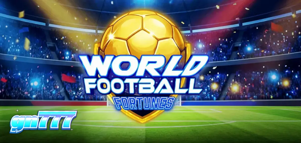 Tampilan visual slot World Football Fortunes dengan latar belakang stadion yang megah.